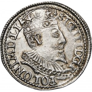 Sigismund III Vasa, Trojak 1596, Olkusz - liegend 6 im Datum