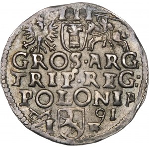 Zygmunt III Waza, Trojak 1591, Poznań – korona z liliami, SIG III – nieopisany