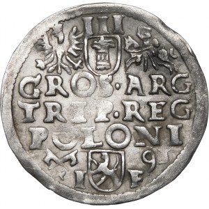 Sigismund III. Vasa, Trojak 1591, Poznań - Krone mit Lilie, I - F