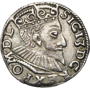 Sigismund III. Vasa, Trojak 1594, Poznań - Krone mit Lilie - Hybride