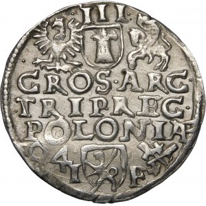 Sigismund III. Vasa, Trojak 1594, Poznań - Krone mit Lilie - Hybride