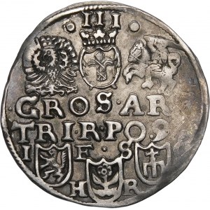 Sigismund III Vasa, Trojak 1597, Bydgoszcz - zweizeilige Inschrift