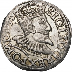 Zygmunt III Waza, Trojak 1595, Wschowa – lilia – data na awersie