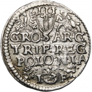 Sigismund III. Wasa, Trojak 1596, Wschowa - flache Krone, Blumen - Abart