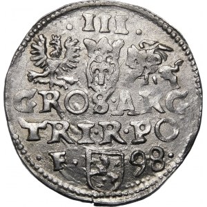 Zygmunt III Waza, Trojak 1598, Wschowa – F z lewej - hybryda