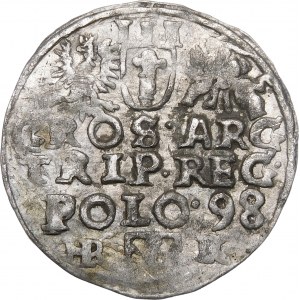 Sigismund III. Wasa, Trojak 1598, Wschowa - HR-K in Ligatur - Abart