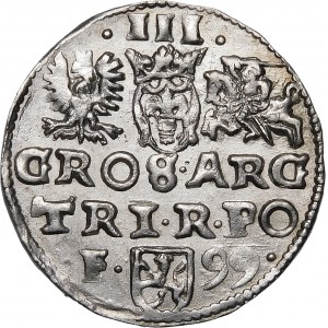 Zikmund III Vasa, Trojak 1599, Wschowa - trubkový otvor, SIG 3 - krásný