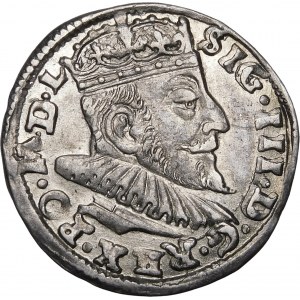 Sigismund III Vasa, Trojak 1592, Vilnius - Chalecki mit Rosetten an den Seiten