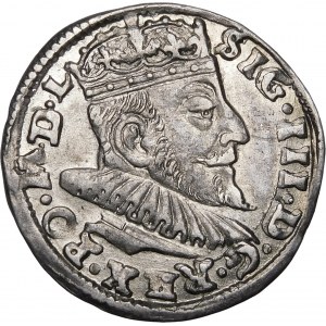 Zygmunt III Waza, Trojak 1592, Wilno – Chalecki z rozetami po bokach