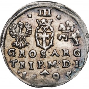 Zygmunt III Waza, Trojak 1595, Wilno – Chalecki dzieli datę – kropki