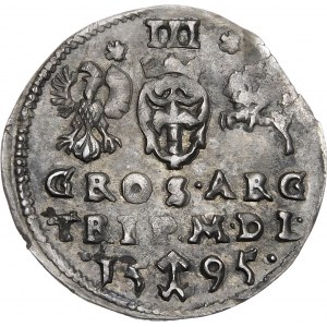 Zygmunt III Waza, Trojak 1595, Wilno – Chalecki dzieli datę – rozetki