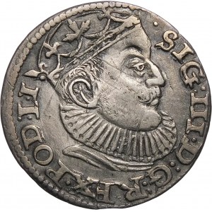 Zygmunt III Waza, Trojak 1589, Ryga – GE pomiędzy krzyżykami