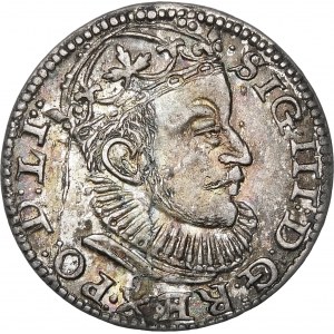 Sigismund III. Vasa, Trojak 1589, Riga - Lilie auf einer Seite GE - Kreuze