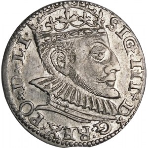 Zygmunt III Waza, Trojak 1590, Ryga – większe popiersie – piękny i rzadki
