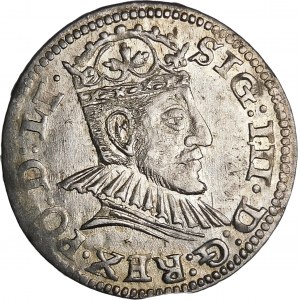 Sigismund III. Vasa, Trojak 1590, Riga - kleine Büste - Punkte