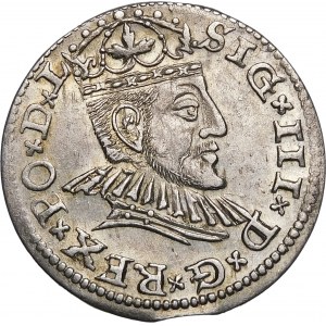 Sigismund III. Vasa, Trojak 1591, Riga - Rosette im Rand - L