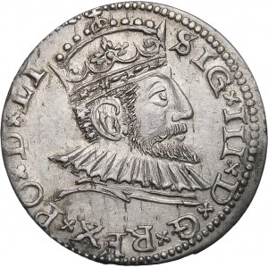 Sigismund III. Vasa, Trojak 1591, Riga - Rosette, Apfel - unbeschrieben - exquisit