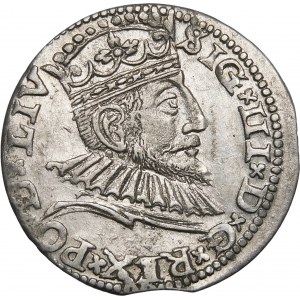 Sigismund III. Vasa, Trojak 1591, Riga - Rosette - LIV - seltener