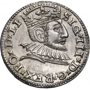 Sigismund III Vasa, Trojak 1592, Riga - LI - Kreuze - schön