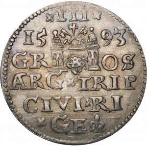 Zygmunt III Waza, Trojak 1593, Ryga – LIV – wariant