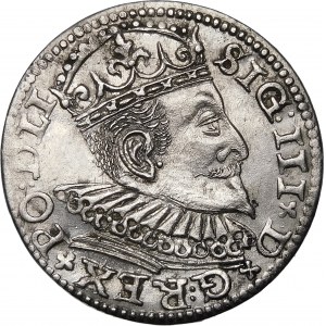 Sigismund III Vasa, Trojak 1594, Riga - LI - Kreuze und Punkte - schön