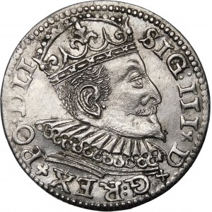 Zygmunt III Waza, Trojak 1594, Ryga – LI – krzyżyki i kropki – piękny
