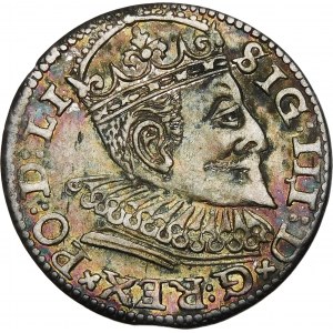 Sigismund III. Vasa, Trojak 1594, Riga - LI - Kreuze und Punkte - Variante