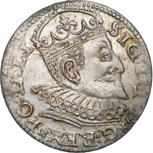 Sigismund III. Vasa, Trojak 1594, Riga - LI - Kreuze und Punkte - Variante
