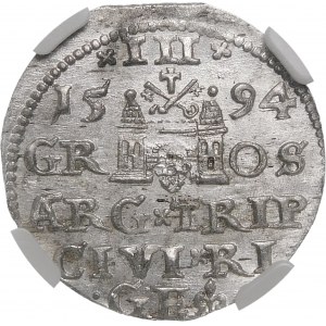 Zygmunt III Waza, Trojak 1594, Ryga – LI : – krzyżyki i kropki