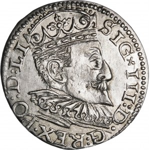 Sigismund III. Vasa, Trojak 1595, Riga - Kreuz und Punkte