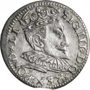 Sigismund III. Vasa, Trojak 1595, Riga - Kreuze und Punkte - Variante