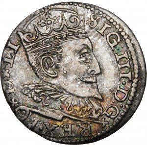 Zygmunt III Waza, Trojak 1596, Ryga – LI – krzyżyki i kropki – wariant