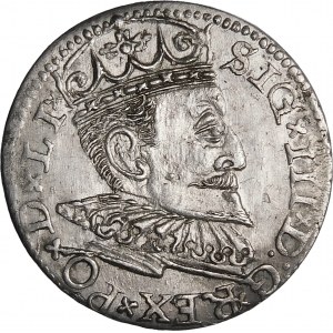 Sigismund III. Vasa, Trojak 1596, Riga - LI x - Kreuze und Punkte