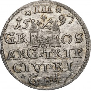 Sigismund III Vasa, Trojak 1597, Riga - D x LI - schön