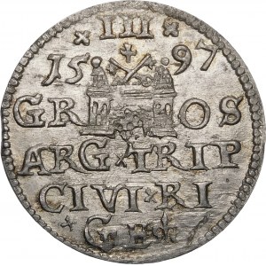 Zygmunt III Waza, Trojak 1597, Ryga – D x LI – piękny