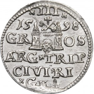 Zygmunt III Waza, Trojak 1598, Ryga – D G