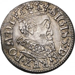 Zygmunt III Waza, Trojak 1619, Ryga – kryza wąska, rurkowata