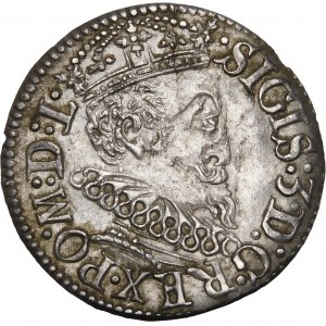 Zygmunt III Waza, Trojak 1619, Ryga – kryza wąska, rurkowata – rzadki