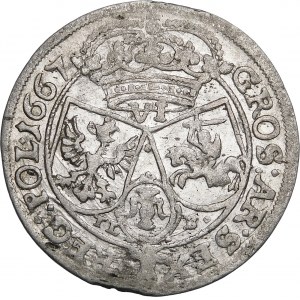 John II Casimir, Sixpence 1667 TLB, Krakow - rare