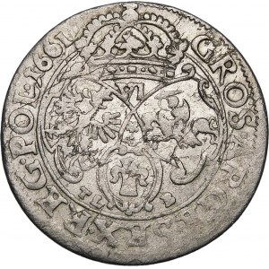 Johannes II. Kasimir, Sixpence 1661 TLB, Krakau - selten