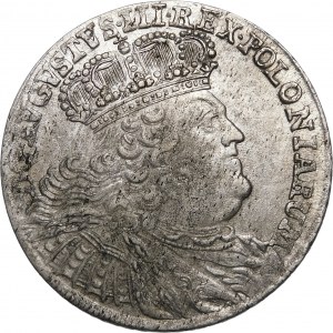 August III Sas, Ort 1755 EC, Leipzig - wide bust - variety