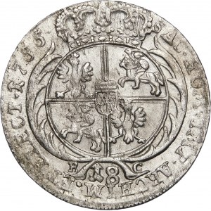 August III Sas, Ort 1755 EC, Lipsk – szerokie popiersie – odmiana