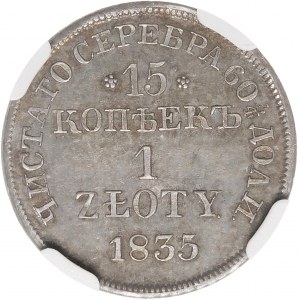 Polen, Russische Teilung, 15 Kopeken = 1 Zloty 1835 MW, Warschau