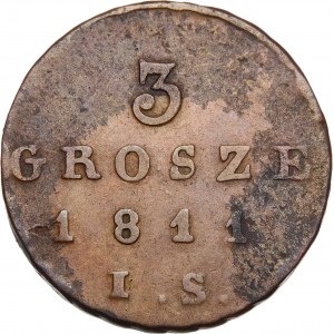 Varšavské knížectví, 3 grosze 1811 IS, Varšava