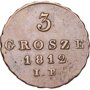 Varšavské knížectví, 3 grosze 1812 IB, Varšava