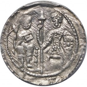 Boleslaw III the Wrymouth, Denarius - Knight and St. Adalbert.