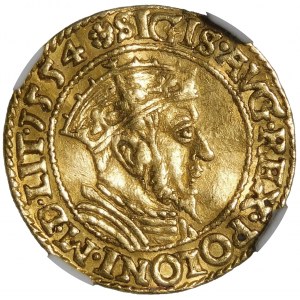 Sigismund II Augustus, Ducat 1554, Gdansk - rare