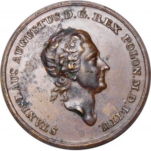 Stanislaw August Poniatowski, Halftalar 1771, Warsaw - sample, copper - rare