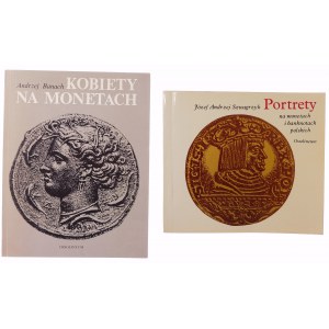 Numismatist's bookcase, 2 pieces - Women on coins, Portraits on coins and banknotes