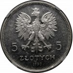 5 złotych Sztandar 1930 - Stempel Głęboki